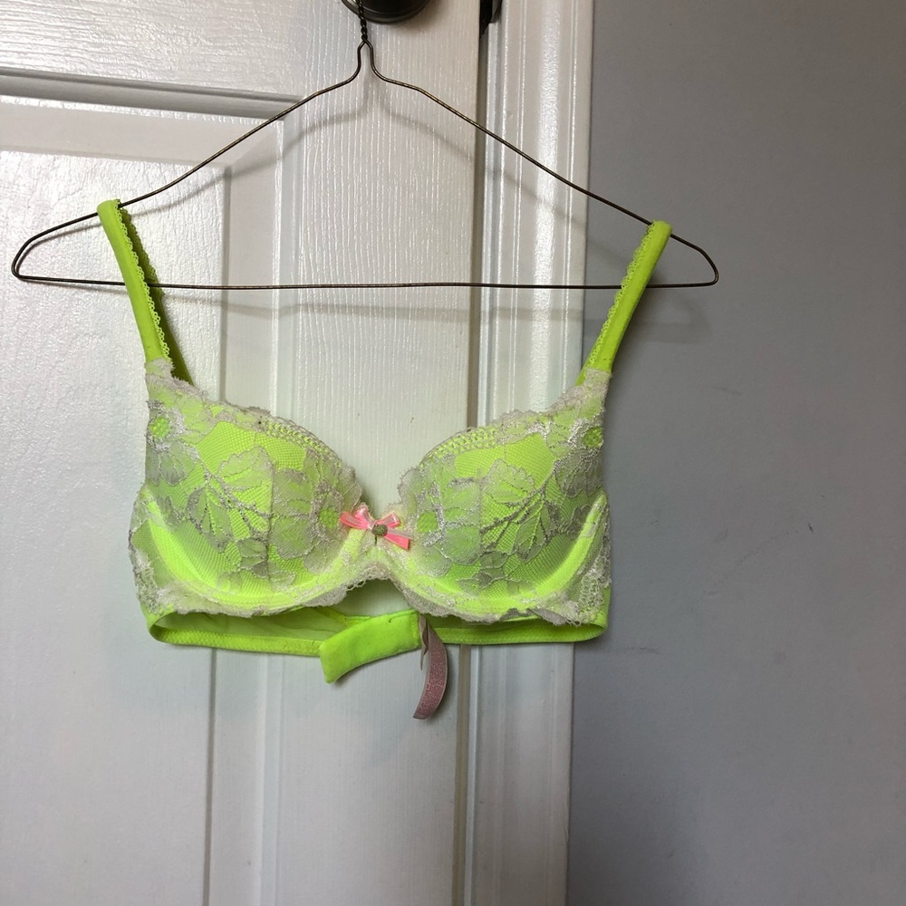Victoria’s Secret neon green bra